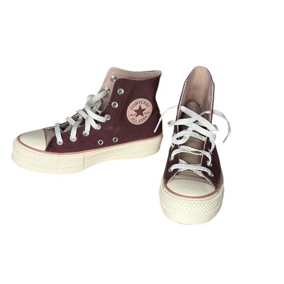 Converse Chuck Star Platform Lift Shoes A03721C Wine Mauve Egret Size 7.5 women - Picture 2 of 10